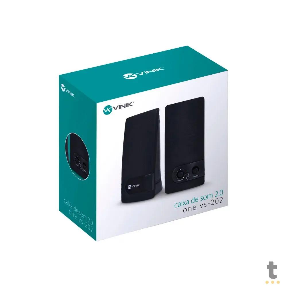 Caixa De Som 2.0 Usb P2 Vinik 6W Rms One Preta - VS-202 Truedata